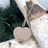 Mini Heart Ornament: Pacifica Iceplant Coastal View - Hand-Transferred Photo on Wood